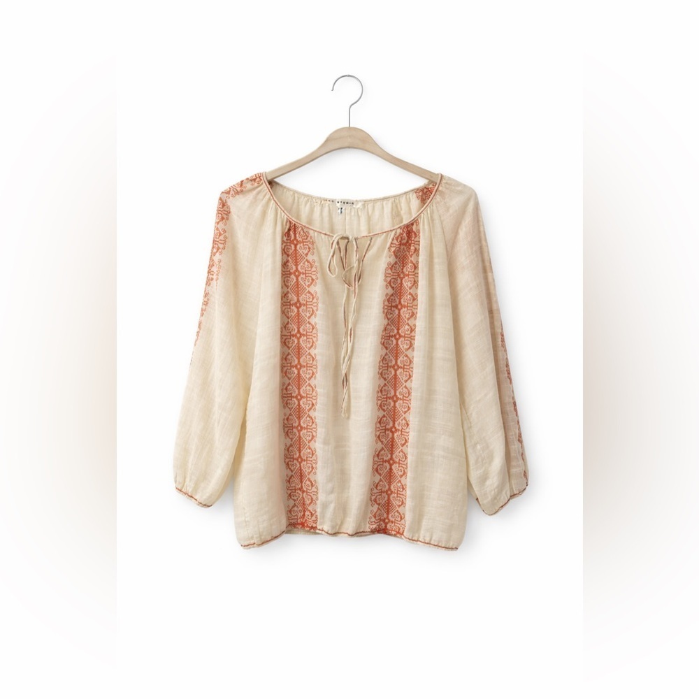Max Studio Boho Peasant Top, Size M - Picture 1 of 5